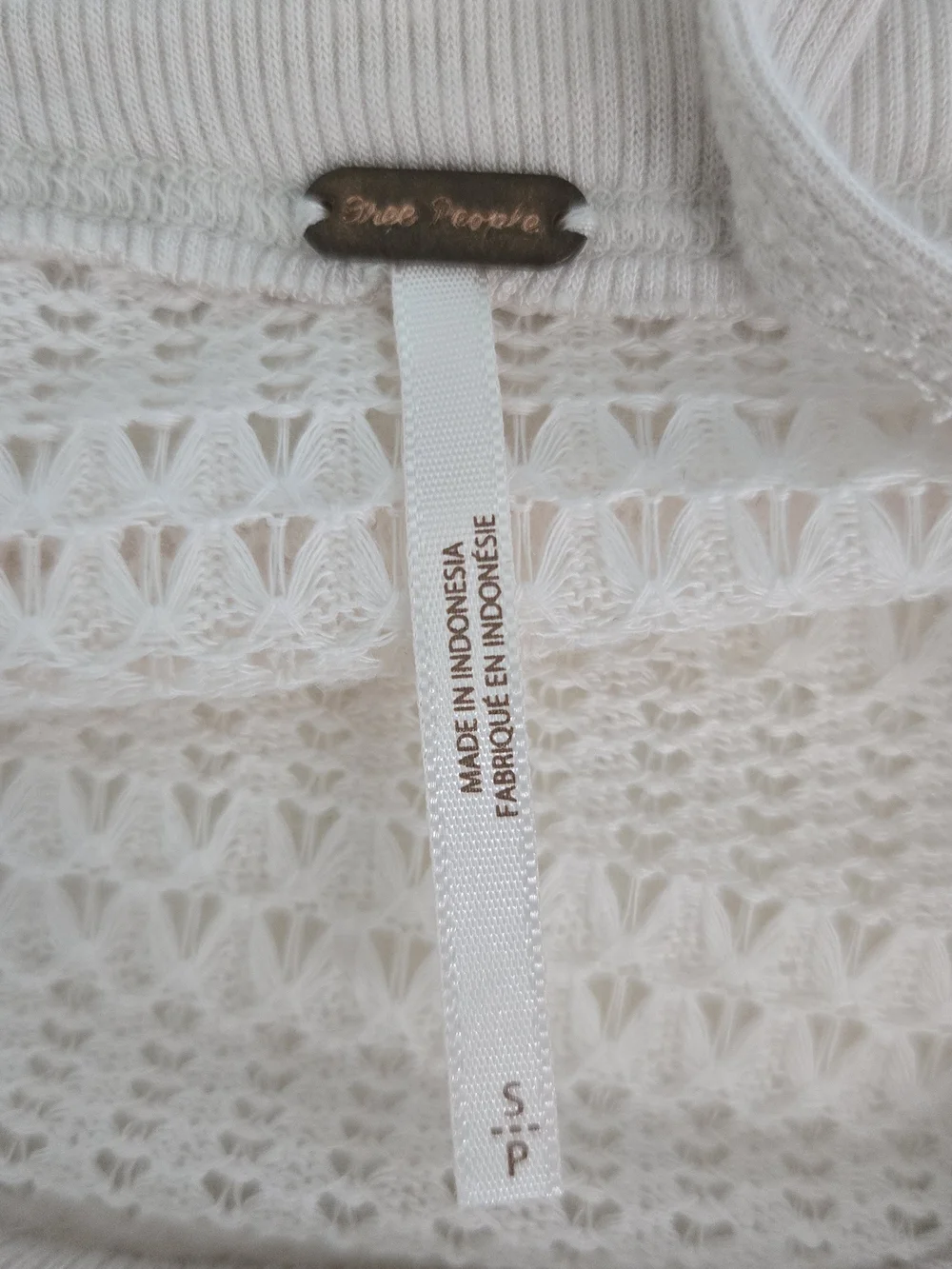 Free People Boat Neck Knit Pullover Top Beige S